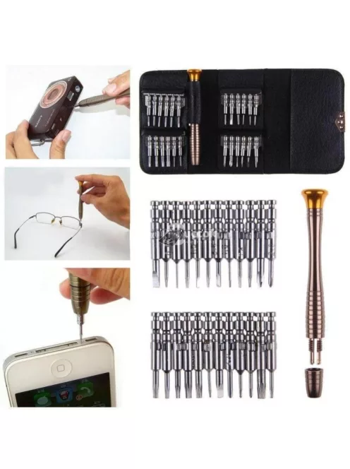 Precíziós csavarhúzó készlet 25 részes elektronikai és finommechanikai szereléshez