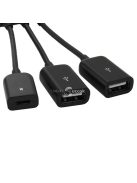 3 az 1-ben Micro USB HUB Dupla USB 2.0 OTG Adapter Okostelefonokhoz és Táblagépekhez