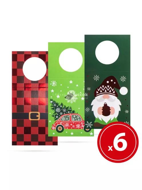 Family Karácsonyi italosüveg díszkártya - Ünnepi dekoráció 6 db/csomag