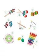 Ecotoys Zenei Hangszer Szett 14 Darabos Gyermekeknek + Hordozható Táska