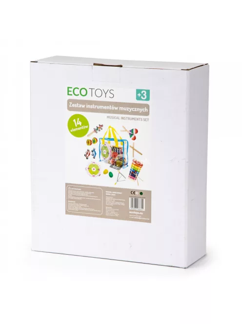 Ecotoys Zenei Hangszer Szett 14 Darabos Gyermekeknek + Hordozható Táska