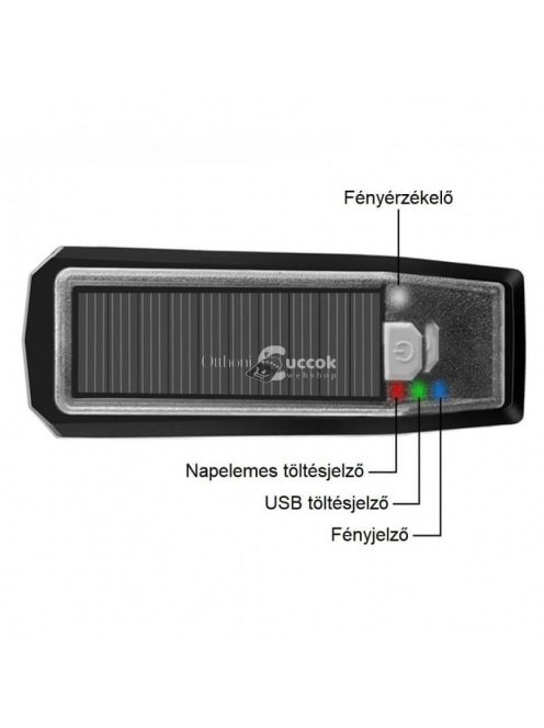 Napelemes, multifunkciós kerékpár világítás biztonságos közlekedéshez