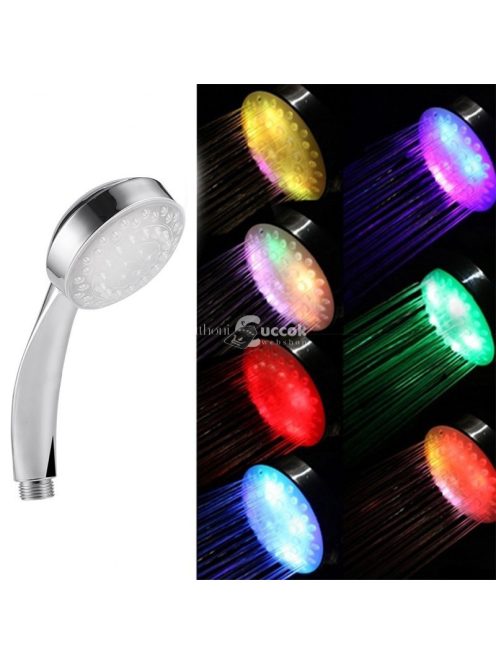 LED zuhanyfej 7 színű romantikus fényterápiás LED zuhanyfej fürdőszobai élményhez