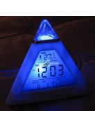 Színváltós piramis alakú digitális ébresztőóra asztali használatra