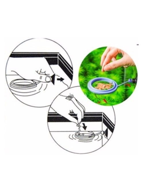 Akváriumi Haletető Gyűrű Kék Színben - Könnyű Etetéshez és Tiszta Vízhez