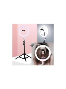   LED körvaku készlet fotózáshoz és videózáshoz, 2 méteres teleszkópos állvánnyal és telefontartóval