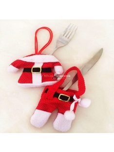   Karácsonyi textil evőeszköztartó szett dekorációs célra (6 db-os)