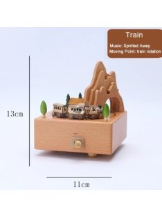   Fa zenedoboz kisvonat - Dekoratív és zenélő fa kisvonat ajándék vagy gyűjtemény számára