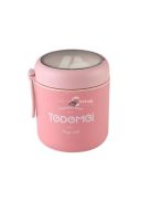 Rozsdamentes acél ételhordó termosz beépített kanállal, hőtartó ételtároló edény piknikhez és utazáshoz