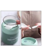 Rozsdamentes acél ételhordó termosz beépített kanállal, hőtartó ételtároló edény piknikhez és utazáshoz