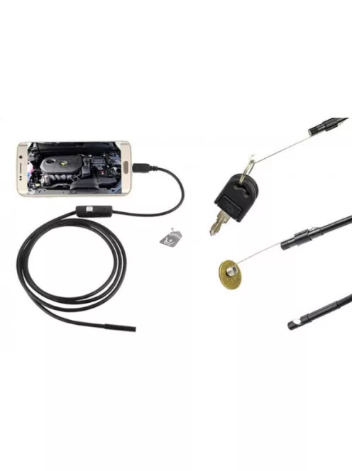 5 méteres vízálló endoszkóp kamera Androidos telefonokhoz, nagy felbontású képátvitelre és szűk helyek vizsgálatára