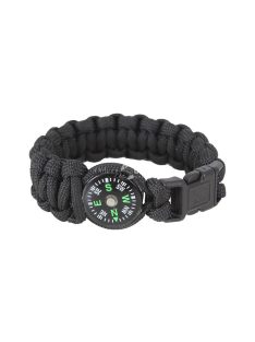   Paracord 5 az 1-ben túlélő karkötő fekete - többfunkciós szabadtéri eszköz kalandokhoz