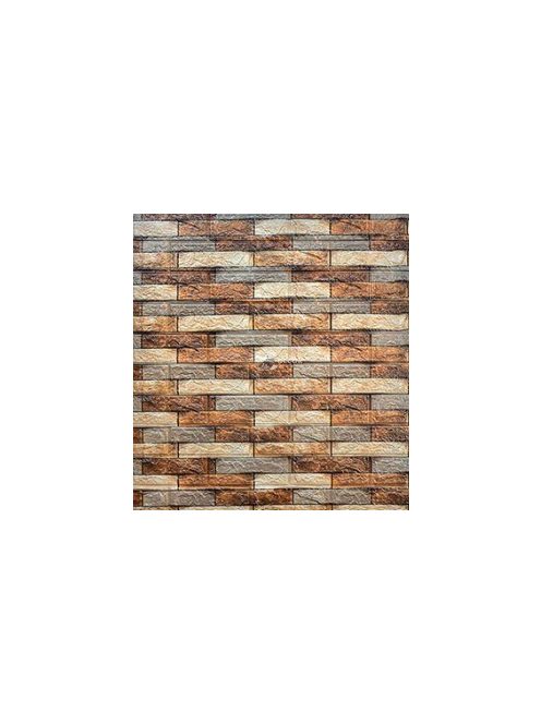 Tégla hatású dekoratív tapéta - szürke és sárga színkombinációban, beltéri faldekorációhoz