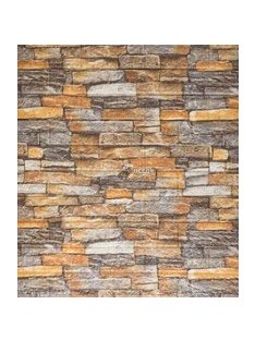   Tégla hatású dekoratív tapéta - szürke és sárga színkombinációban, beltéri faldekorációhoz