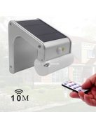 38 LED-es napelemes kültéri mozgásérzékelős fali lámpa távirányítóval, elegáns dizájnnal