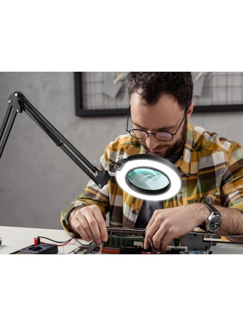 Nagyítós asztali LED lámpa precíziós munkához