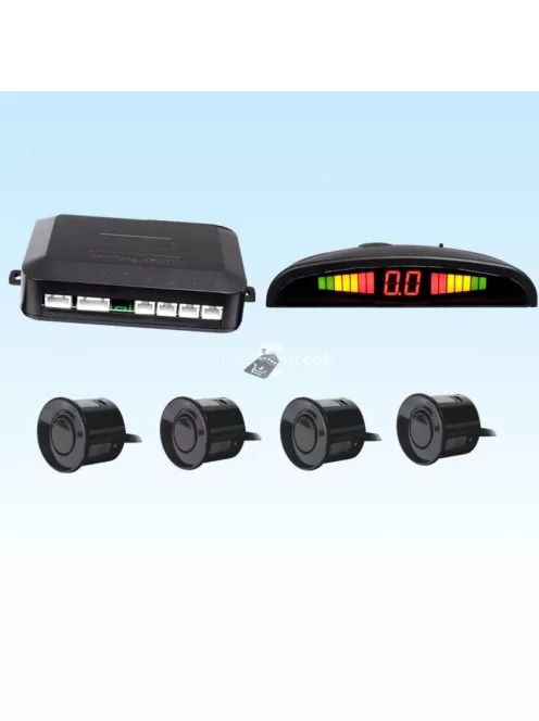 Tolatóradar rendszer LCD kijelzővel és 4 ultrahangos érzékelővel, parkolássegítő funkcióval