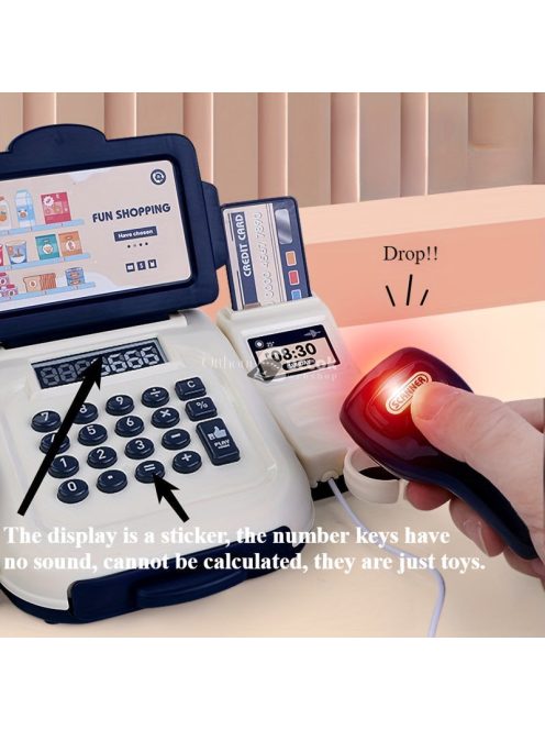Interaktív Játék Pénztárgép Készlet Gyerekeknek - Játék Pénzzel és Hitelkártyával