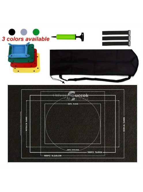 Akril szálból készült puzzle szőnyeg tároló táskával, praktikus kirakós rendszerező megoldás