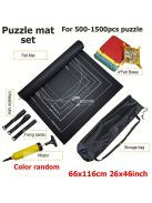 Akril szálból készült puzzle szőnyeg tároló táskával, praktikus kirakós rendszerező megoldás