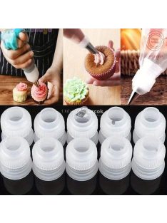   10 Darab Habzsák Díszítőfej Tortadíszítéshez és Cukrászati Dekorációhoz