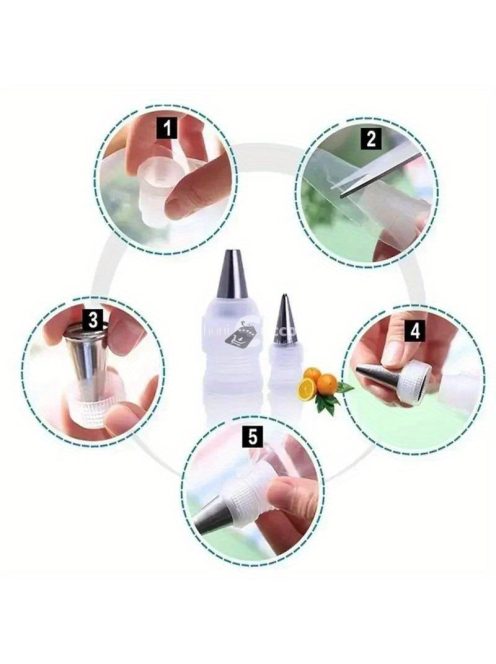 10 Darab Habzsák Díszítőfej Tortadíszítéshez és Cukrászati Dekorációhoz