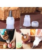 10 Darab Habzsák Díszítőfej Tortadíszítéshez és Cukrászati Dekorációhoz