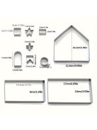 10 darabos Rozsdamentes Acél Karácsonyi Süteményszaggató Készlet - Ünnepi Sütikiszúró Formák Gyűjteménye