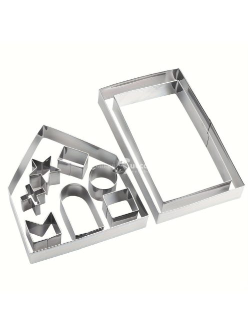 10 darabos Rozsdamentes Acél Karácsonyi Süteményszaggató Készlet - Ünnepi Sütikiszúró Formák Gyűjteménye