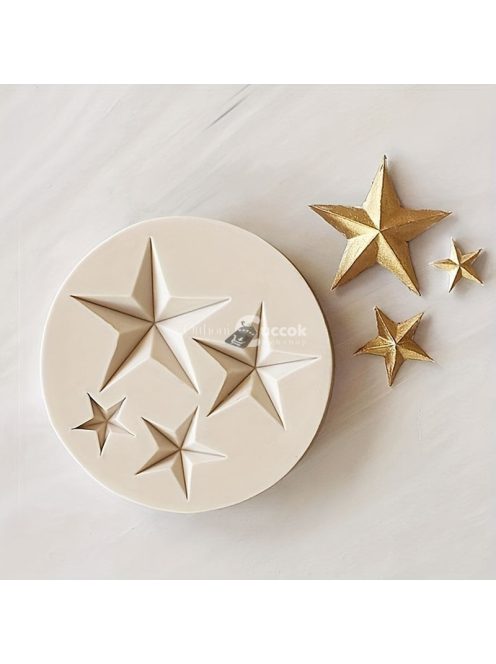 3D Csillag Alakú Szilikon Öntőforma Sütéshez és Kézműves Projektekhez