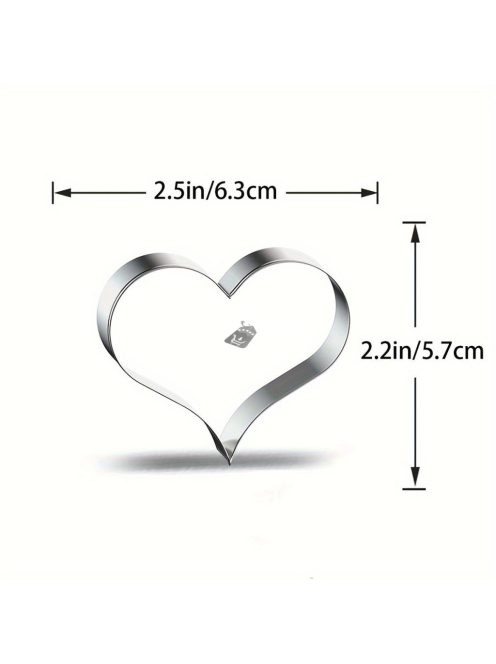 Rozsdamentes Acél Szív Alakú Süteményszaggató Sütéshez és Dekoráláshoz