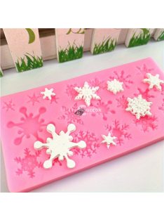   Karácsonyi hópehely szilikon öntőforma csokoládé és muffin készítéséhez