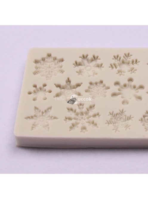 Karácsonyi hópehely szilikon öntőforma csokoládé és muffin készítéséhez