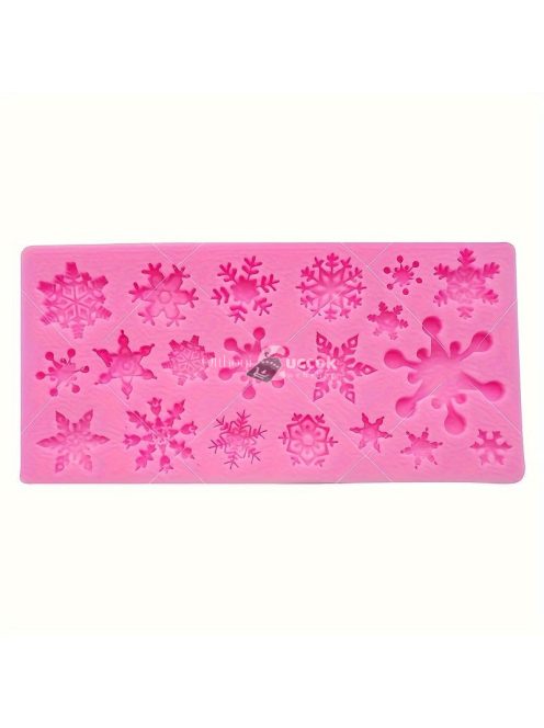 Karácsonyi hópehely szilikon öntőforma csokoládé és muffin készítéséhez