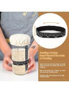 Kovászos Kezdőkészlet - 24oz Üvegedény Dátummal Jelölt Adagolószalaggal, Hőmérővel, Szövethuzattal és Fém Fedéllel - Ideális Otthoni Kenyérsütéshez