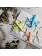 6 üreges szilikon repülőgép alakú sütőforma tortákhoz és desszertekhez