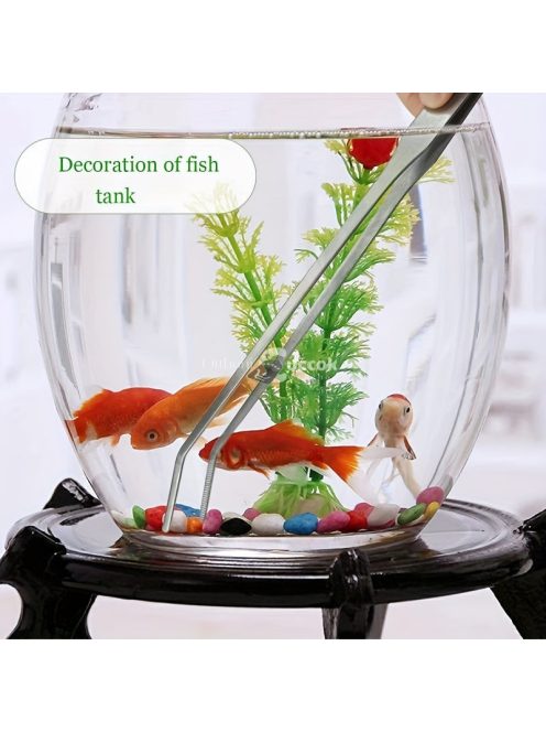 2 Db-os Rozsdamentes Acél Etetőfogó és Akvárium Csipesz Készlet Precíz Akváriumi Munkákhoz