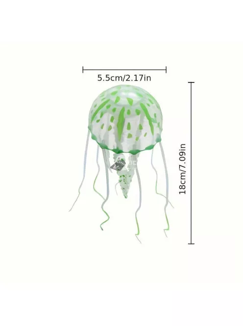 Fluoreszkáló világító szilikon medúza akvárium dekoráció Kék színben