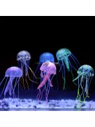 Fluoreszkáló világító szilikon medúza akvárium dekoráció Kék színben