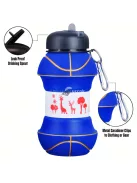 Összecsukható kosárlabda alakú Sports vizes palack sportoláshoz és utazáshoz