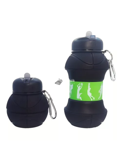 Összecsukható kosárlabda alakú Sports vizes palack sportoláshoz és utazáshoz