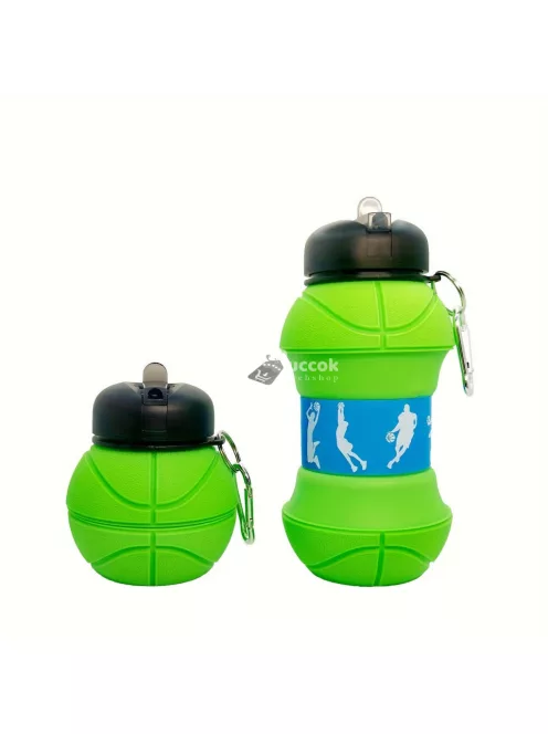 Összecsukható kosárlabda alakú Sports vizes palack sportoláshoz és utazáshoz