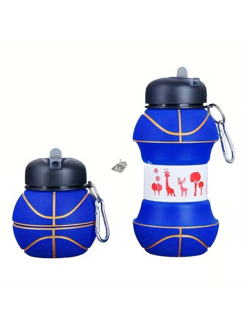 Összecsukható kosárlabda alakú Sports vizes palack sportoláshoz és utazáshoz