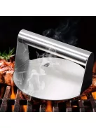 Rozsdamentes acél hamburgerprés Smash burger készítéshez, tartós és könnyen tisztítható kialakítással