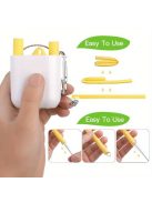 4db Szilikon Újrahasználható Szívószál Készlet Hordozható Tokkal, Kék Színben - 4db/készlet