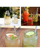 4db Szilikon Újrahasználható Szívószál Készlet Hordozható Tokkal, Kék Színben - 4db/készlet