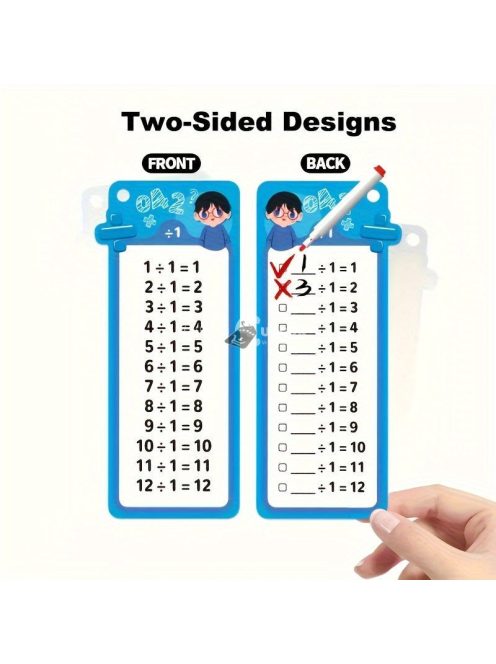Matematikai Kártya Készlet - Összeadás, Kivonás, Szorzás, Osztás és Tört Önellenőrző Tanulóeszköz Gyerekeknek és Felnőtteknek