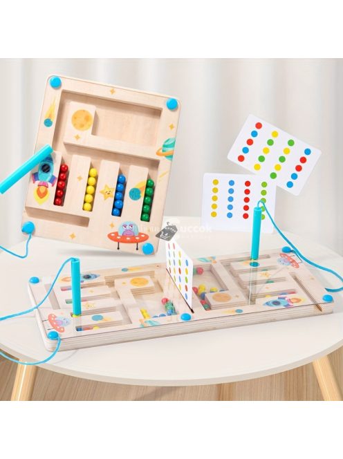 Interaktív családi társasjáték négy színnel és stratégiai elemekkel