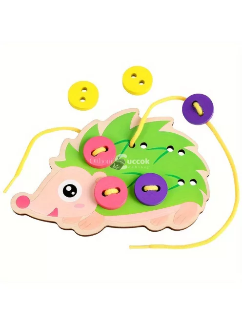 Sünis fűzőtábla - Fűzős cipőfűző játék a finommotorikai készségek fejlesztésére