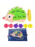 Sünis fűzőtábla - Fűzős cipőfűző játék a finommotorikai készségek fejlesztésére